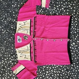 SALE!! Storybook Knits Sweater "Fuchsia Fringe"  NWT Sz L